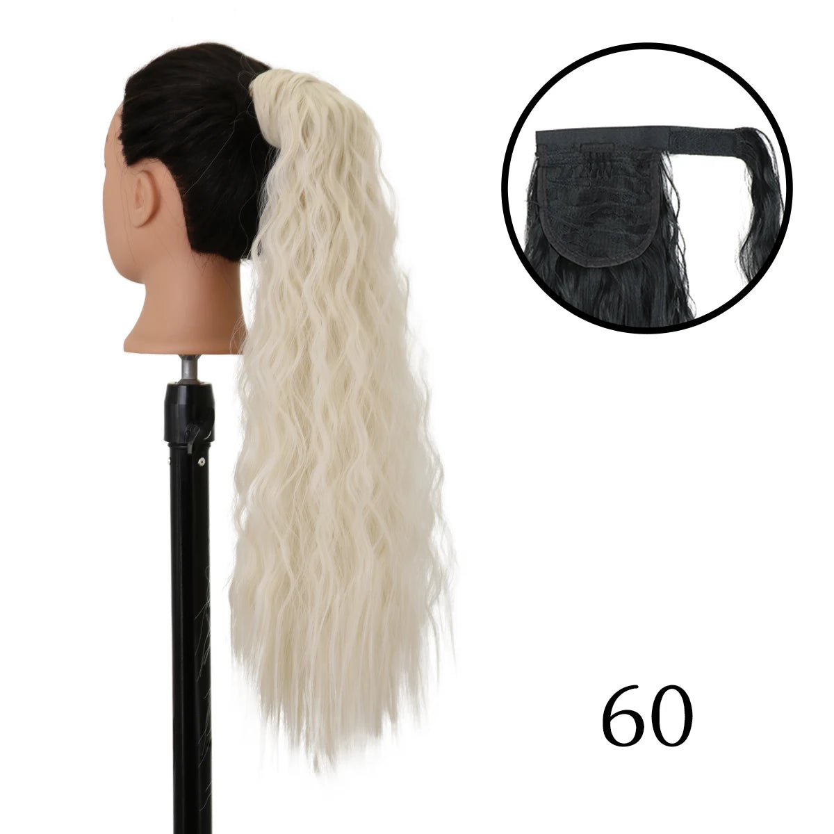 LANSA Synthetic Long Curly Ponytail Natural Puff Wrap Around Clip In Ponytails Hair Extensions Black Brown Ponytail For Women