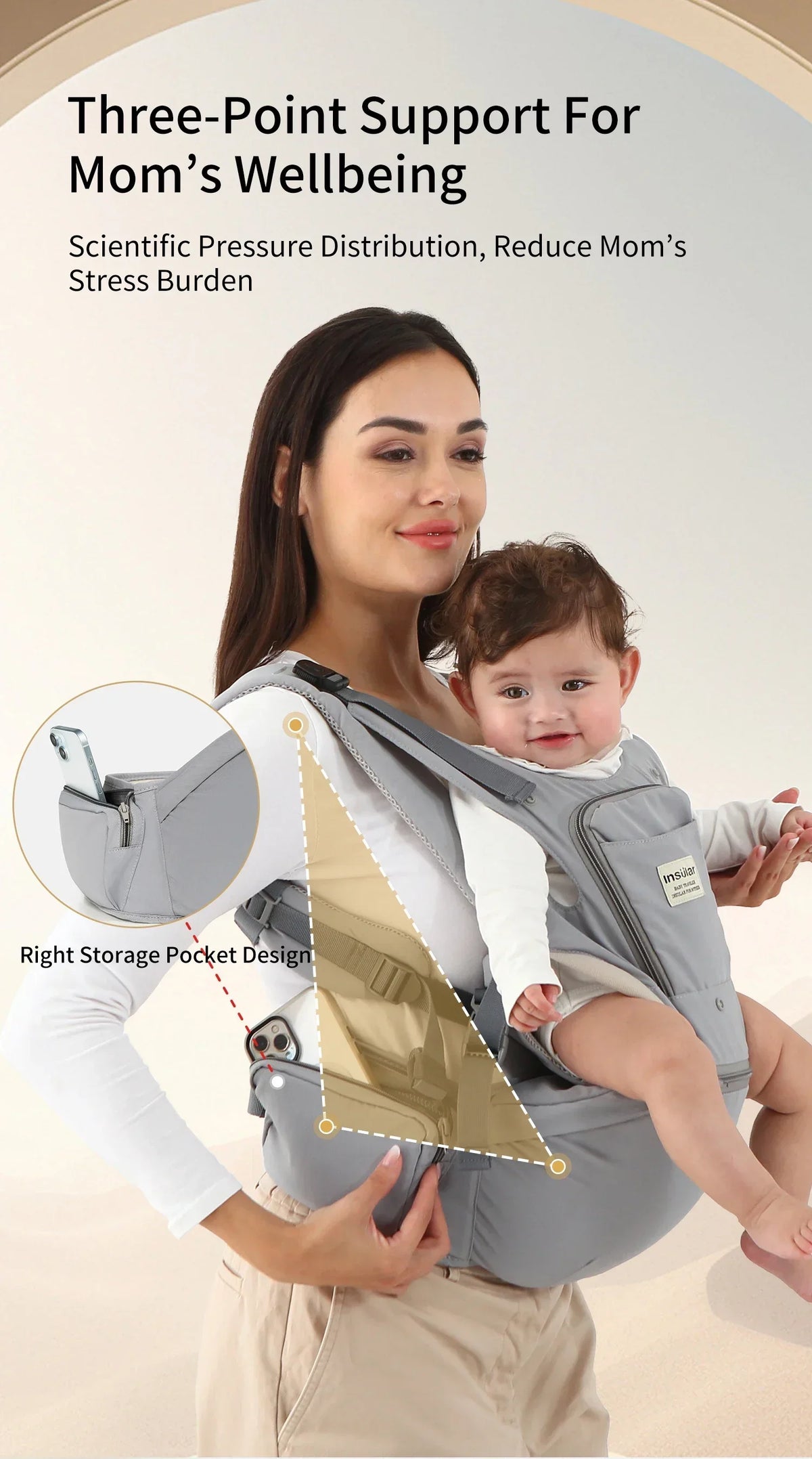 Baby Four Seasons Style Carrier Multi-functional Child Waist Stool Breathable Waist Stool With Hip Seat Front Hold Portable 0-2Y
