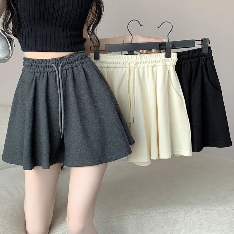 2026 High Waist Wide Leg Sports Shorts Women's Summer New Loose Fit A-Line Shorts Casual Versatile Comfortable Short Pants