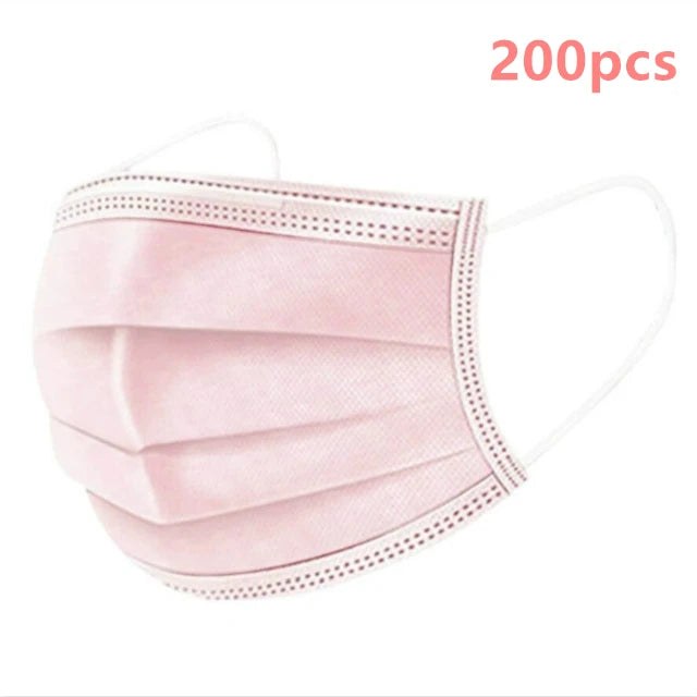 100-200pcs Black Kid Disposable Protective Mask 3 Layer Nonwoven Kids Filter Hygiene Thicken Children's Cartoon Face Mouth Masks