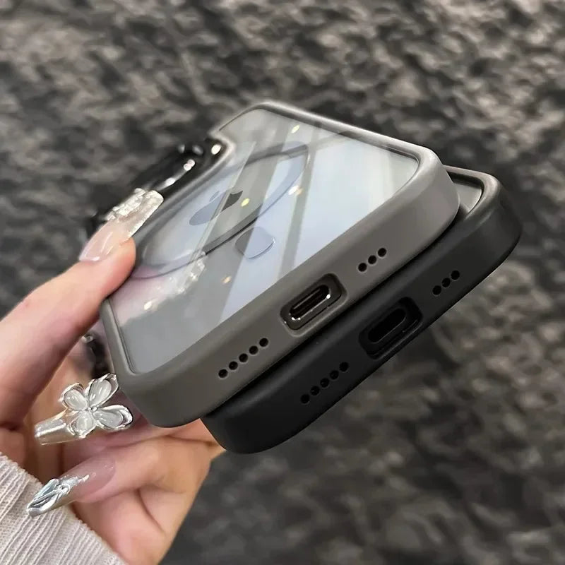 Luxury Magnetic Shockproof Phone Case For iPhone  18 16 17 15 14 13 12 11 Pro Max Funda For Magsafe Stand Lens Protector Cover