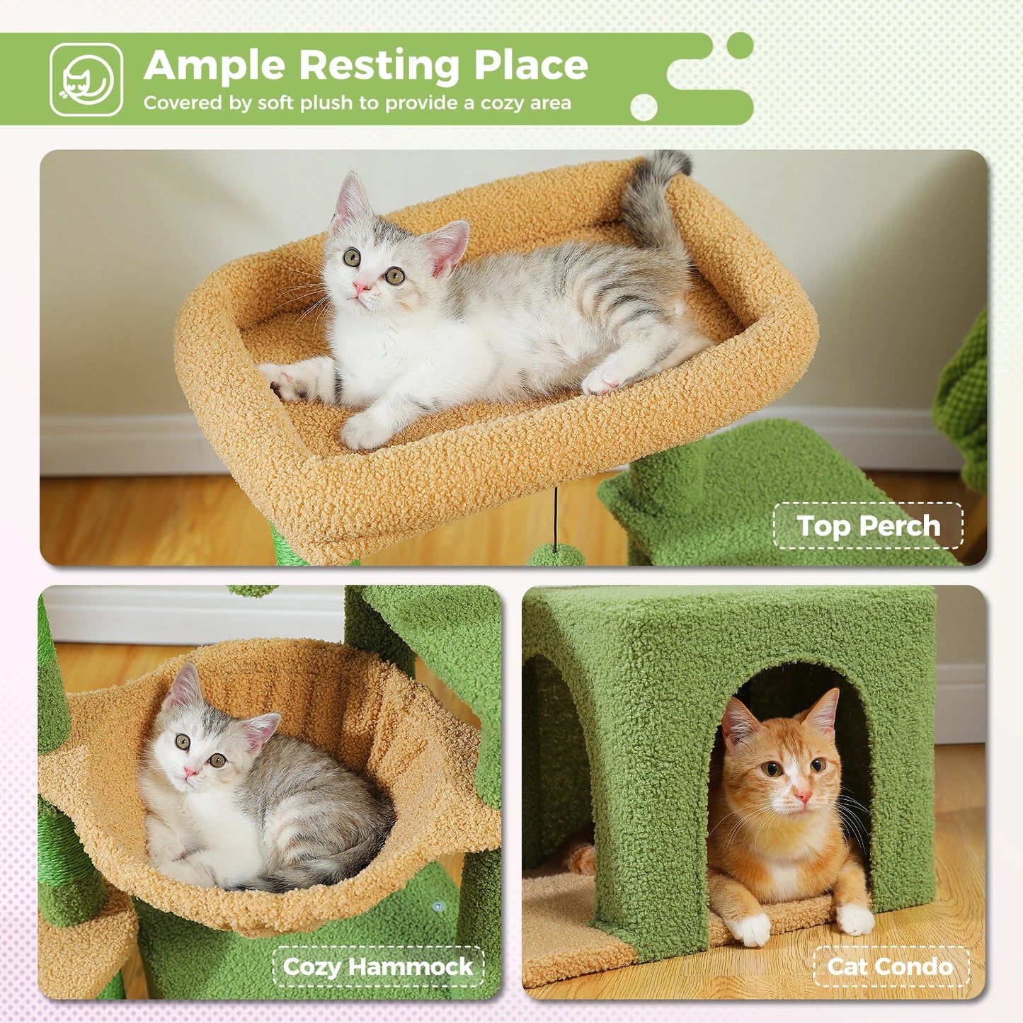 Small Cat Tree Cat Tower with Natural Sisal Scratching Post,Spacious Top Perch,Privite Cat Condo Perfect for Indoor Cats,Cat Toy