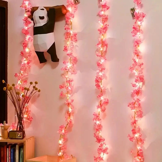 Simulated Pollen Colored Cherry Blossom Vine Light String Light Battery Powered String Light Festival Wedding Room Decoration