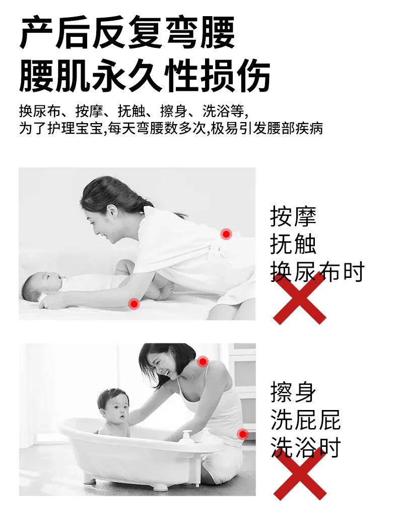 Foldable Baby Bathtub with Stand Set Newborn Bath Station No Bend Heightened Rack Infant Bath Tub with Drying Clothes Stand