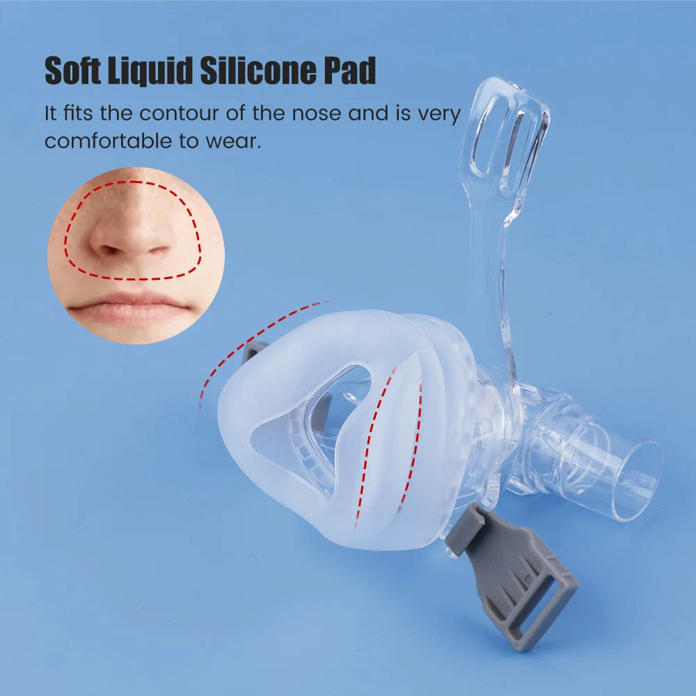 Nasal Mask Full Face Mask CPAP Auto CPAP APAP BIPAP Machine Reusable Nose Facial Mask for CPAP Machine Anti Snoring Sleep Aiding