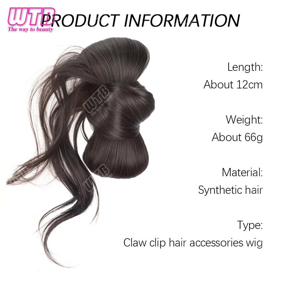 WTB Synthetic Hair Accessories Wig Female Grip Synthetic Hair Bun Wig Natural Hair Ring Wig