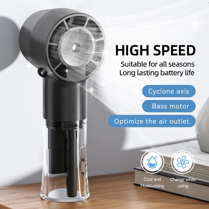 HOMEFISH Handheld Misting Fan Portable Mister Fan  Rechargeable Spray Water Mist Fans Mini Cooling Mister Fans with 4 Speed Wind