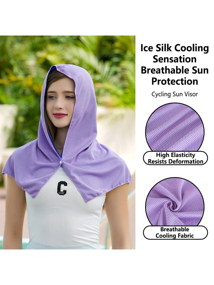 Cooling Hoodie Towel- Hood Towel, Evaporative Cool Technology, Cools Instantly When Wet, , Great for Sports, Fitness, Gym