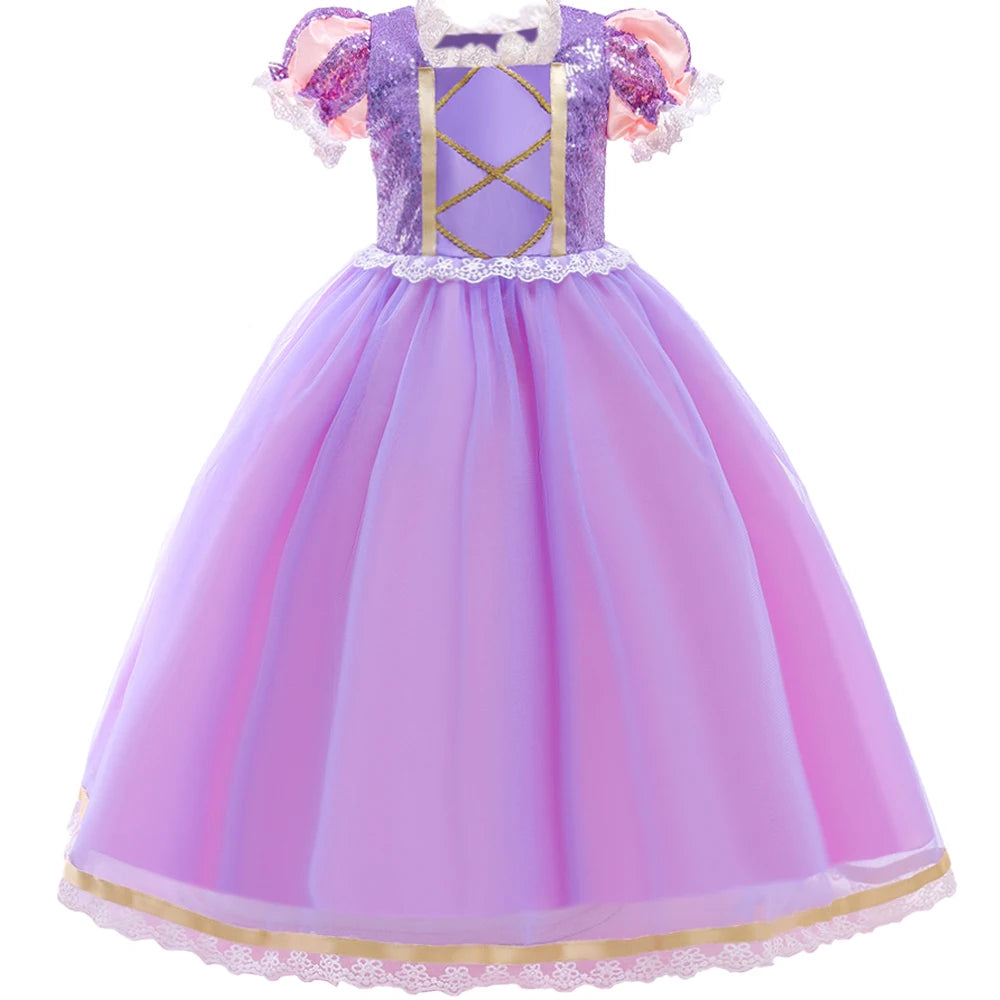 Rapunzel Halloween Costume for Girls Carnival Cosplay Kids Clothes Party Birthday Princess Dress Lace Wedding Christmas Costumes