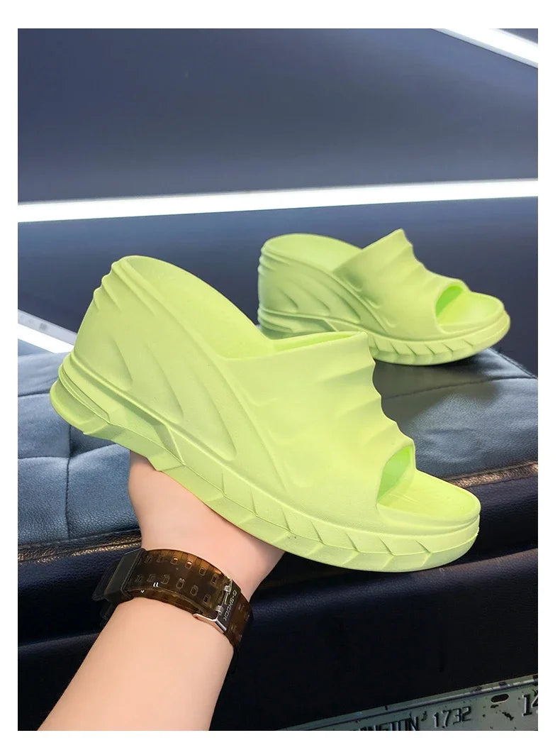 Outdoor Ladies Sandals Women Platform Flip Flops Slippers Height Increasing 8cm Summer Fashion Open Toe White Zapatos Mujer