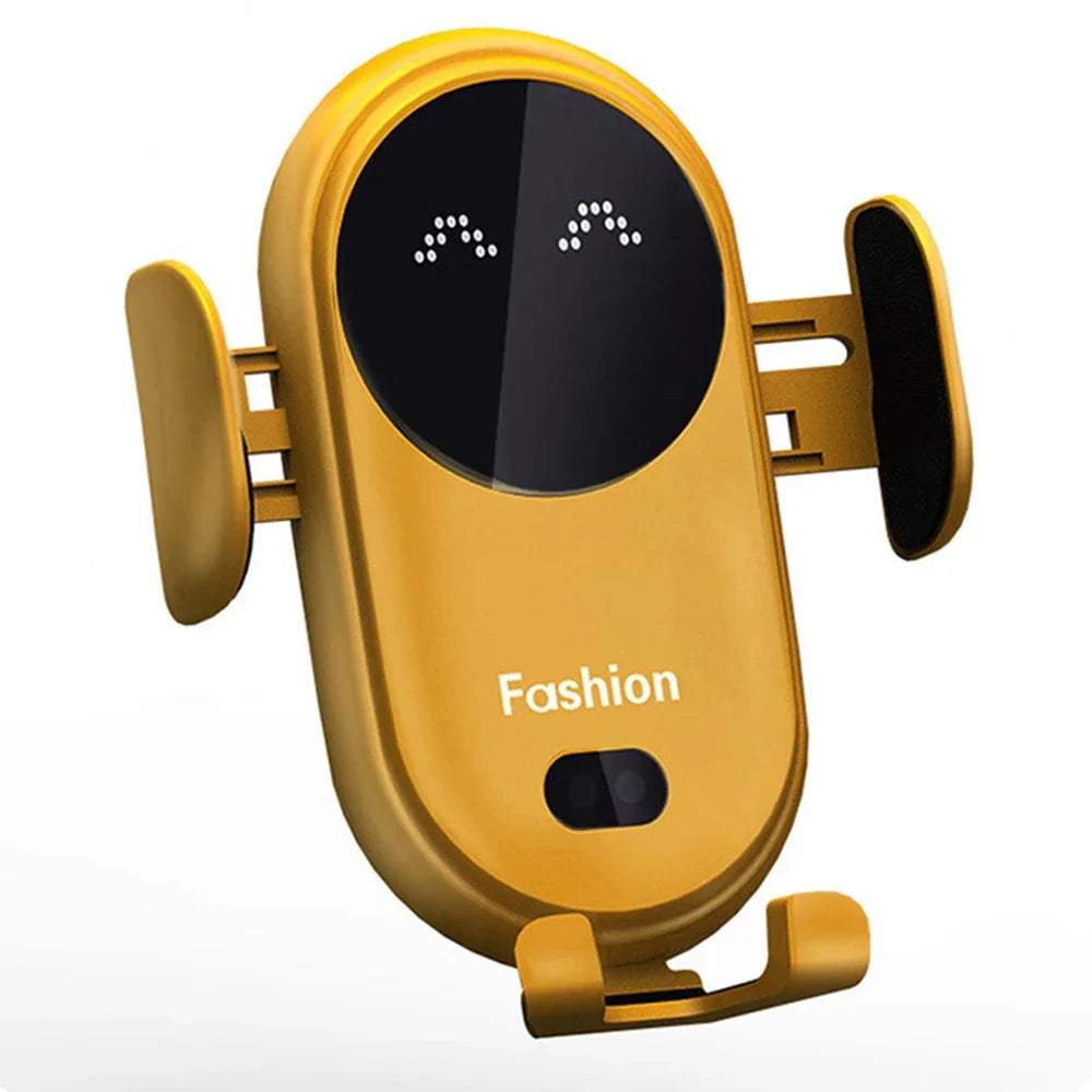 S11 Fashion Qi Fast Wireless Charger Car Phone Holder Smart Infrared Sensor Air Vent Mount Automatic Clamping Mobile Phone Stand