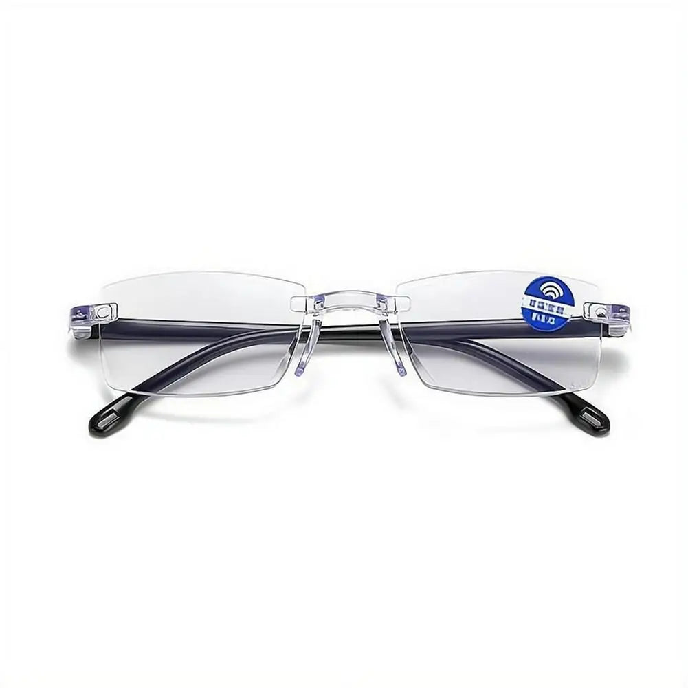 Intelligent Anti-blue Light Reading Glasses Frameless Ultralight Square Frame Cutting Edge Presbyopic Glasses For Men and Women