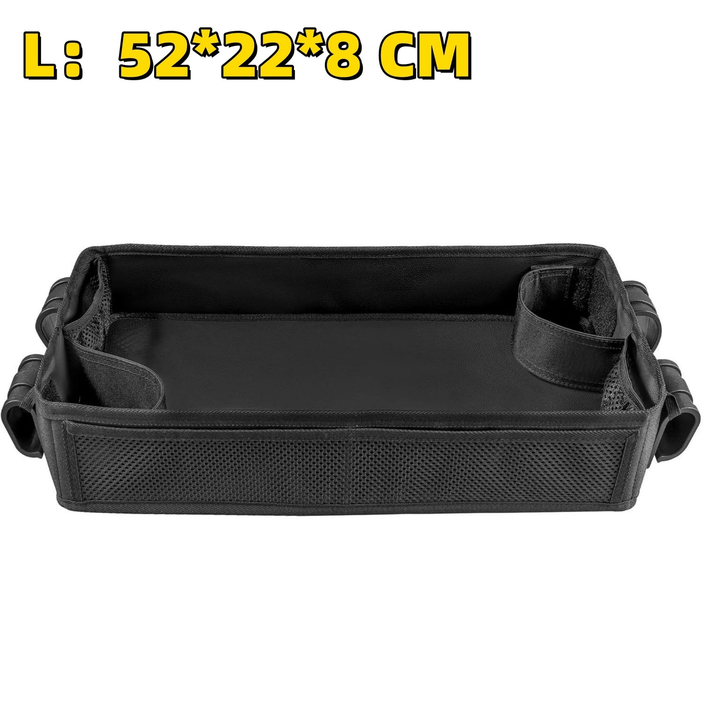 Double Sided Stroller Tray for Snacks & Activities Featuring Faux Leather Side for Eating, Polyester Side for Activities