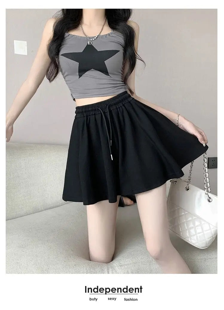 2026 High Waist Wide Leg Sports Shorts Women's Summer New Loose Fit A-Line Shorts Casual Versatile Comfortable Short Pants