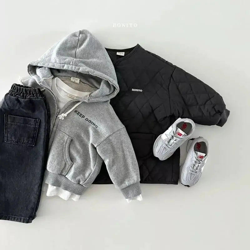 2024 Winter New Baby Letter Print Warm Coat Children Long Sleeve Cotton Padded Jacket Solid Infant Girl Thick Warm Clothes