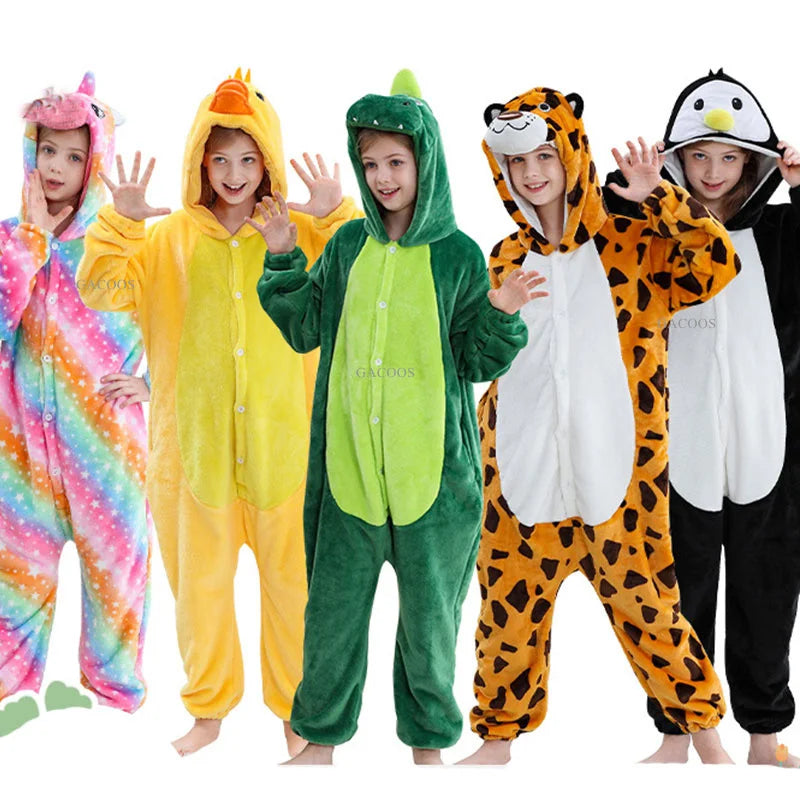 Kids Animal Capybara Kigurumi Costume Cosplay Cartoon Jumpsuit for Children Halloween Christmas Girls Boys Hooded Pajamas Onesie