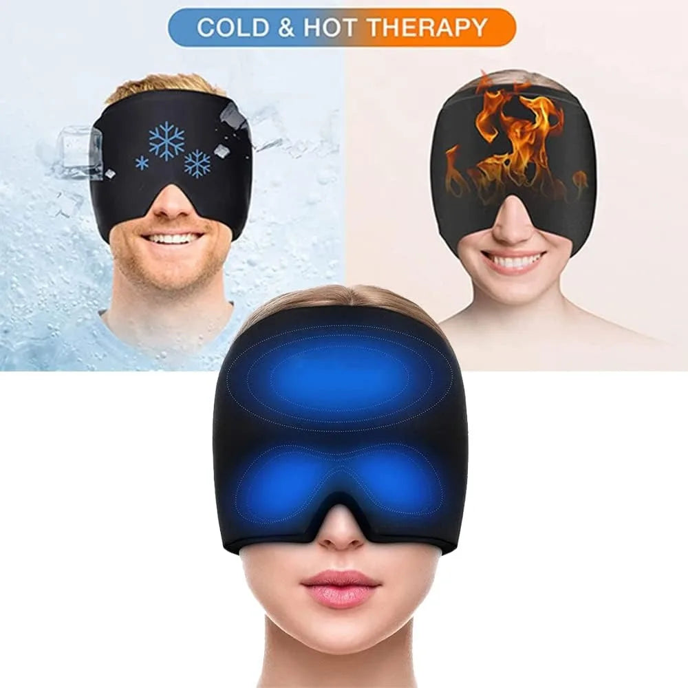 1pc Men Women Sleep Eye Mask Cooling Head Wrap for Sleeping, Micro Weighted Eyeshade Elastic Blackout Eye Cover Reusable Eye