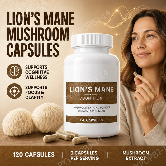 Lion’s Mane Mushroom Extract Capsules 1000mg, 300mg Beta Glucans, 120 Count, Vegan Non-GMO Gluten Free Daily Blend