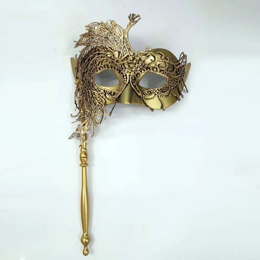 Halloween Costume Masks For Women Plastic Halloween Party Accessories For Women Masquerade Ball Masks With Stick For Masquerade
