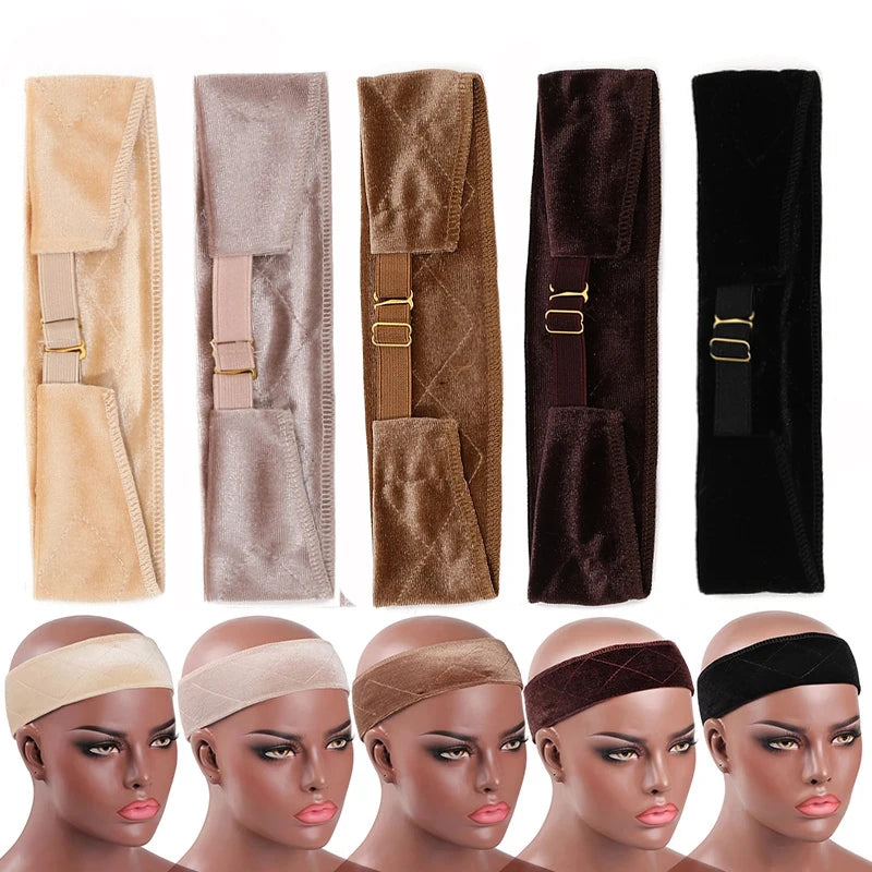 Wholesale Wig Grip Band For Fixed Wigs No Slip Wig Grip Headband With Adjustable Elastic Band Soft Velvet Wig Band