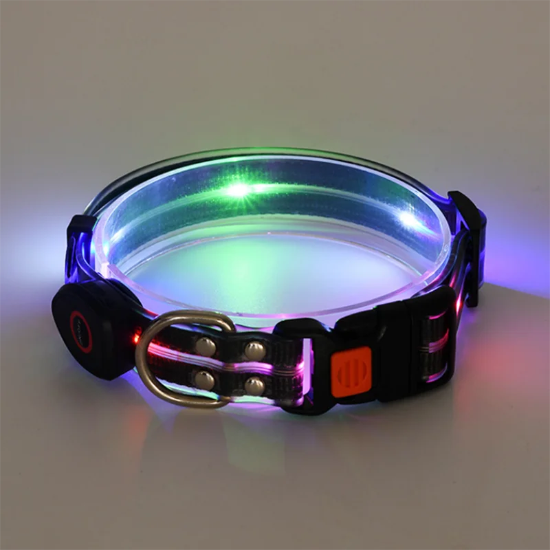 Pet Light-up Collar Leash LED Flashing Collar USB Charging Dog Walking Pulling Belt Adjustable Dog Collar Anti-Lost Pet Supplies