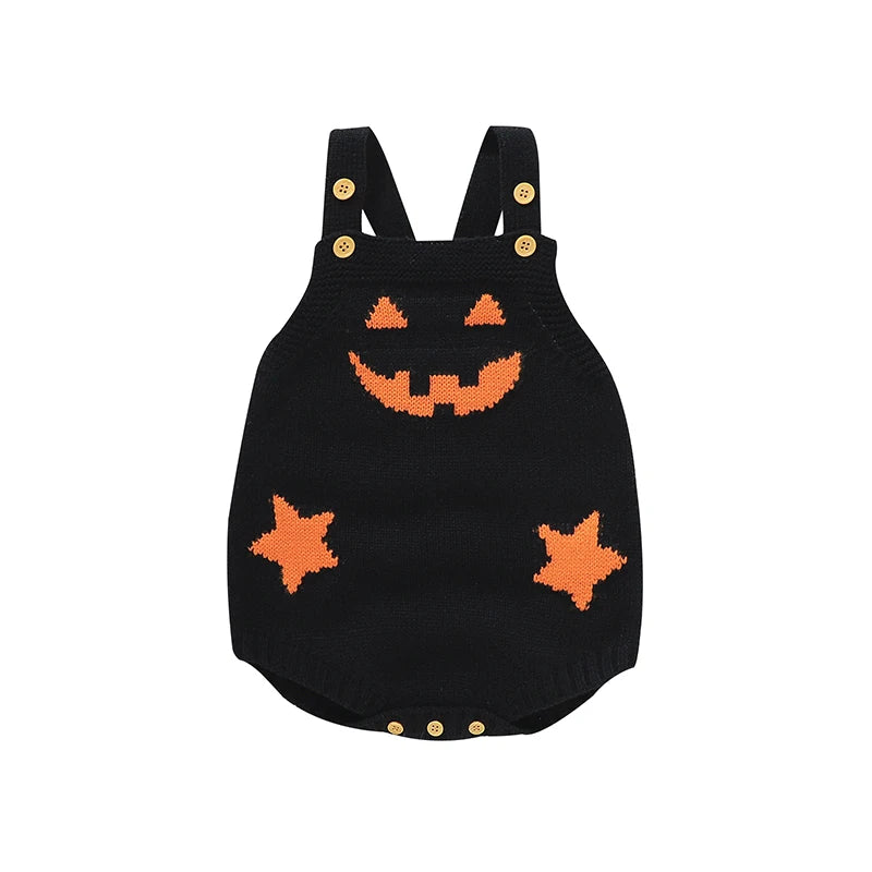 Baby Halloween Clothes Autumn Winter Casual Outwear Newborn Boys Girls Pumpkin Knitted Infant Kids Unisex Onesie Toddler Outfits