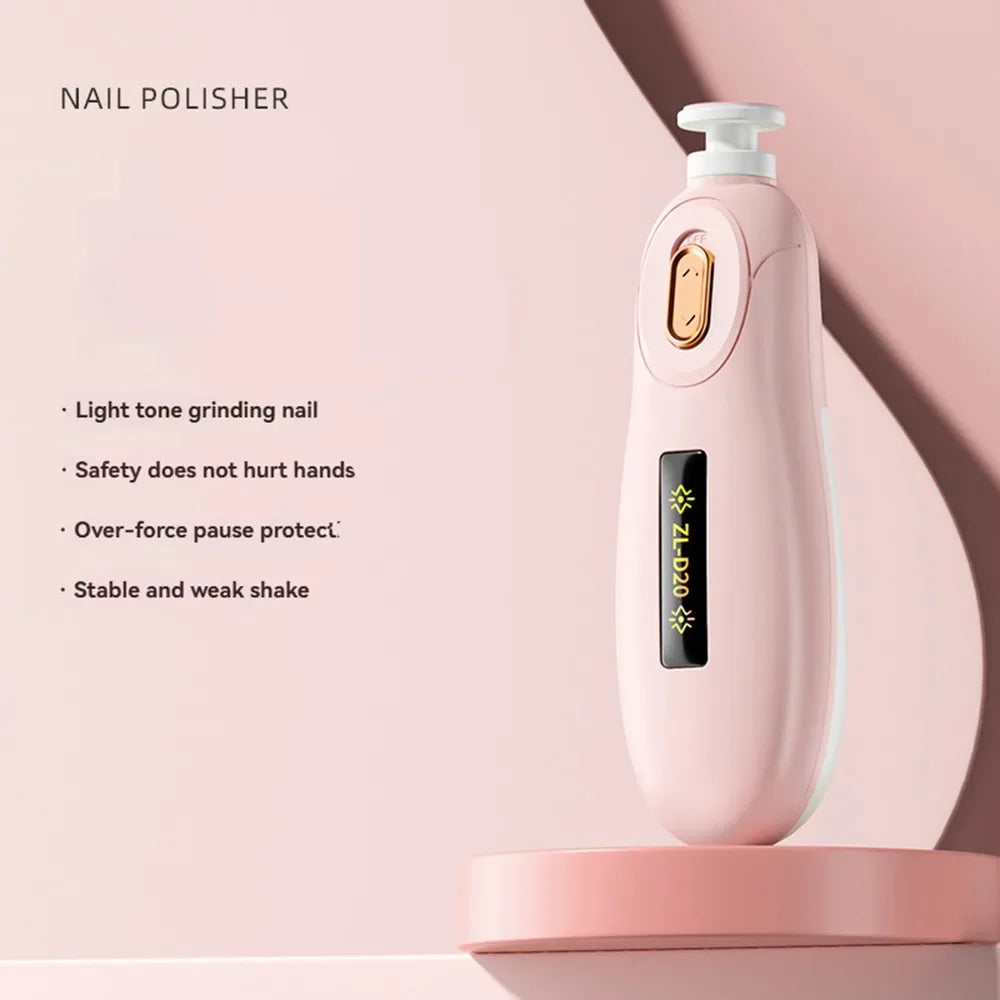 Electric Baby Nail Trimmer Safety 6 Grinding Heads Baby Nail Grinder Silent Child's Newborn Nail Clippers Manicure Tool Set