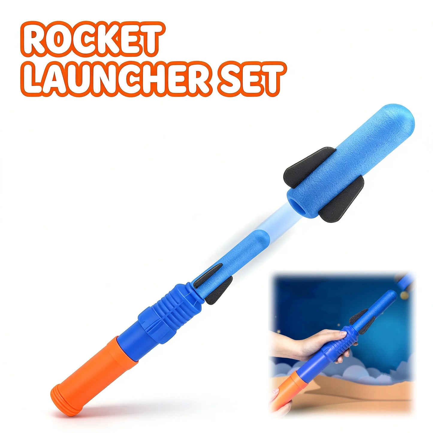 3/7pcs Funny Hand-Propelled Rocket Launcher Toy Set Foam Rocket Children Outdoor Summer Garden Game Birthday Gift Party Discount