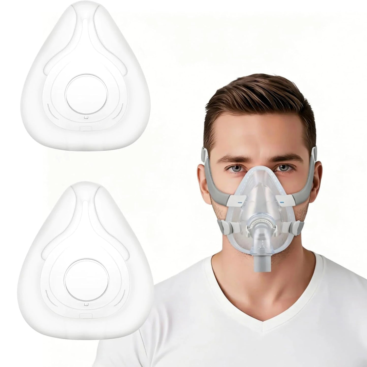 2/1 Pack CPAP Mask for AirFit F20 Full Face Mask Replacement, Covers Nose Mouth, Compatible with AirFit F20, Prevent Sleep Apnea