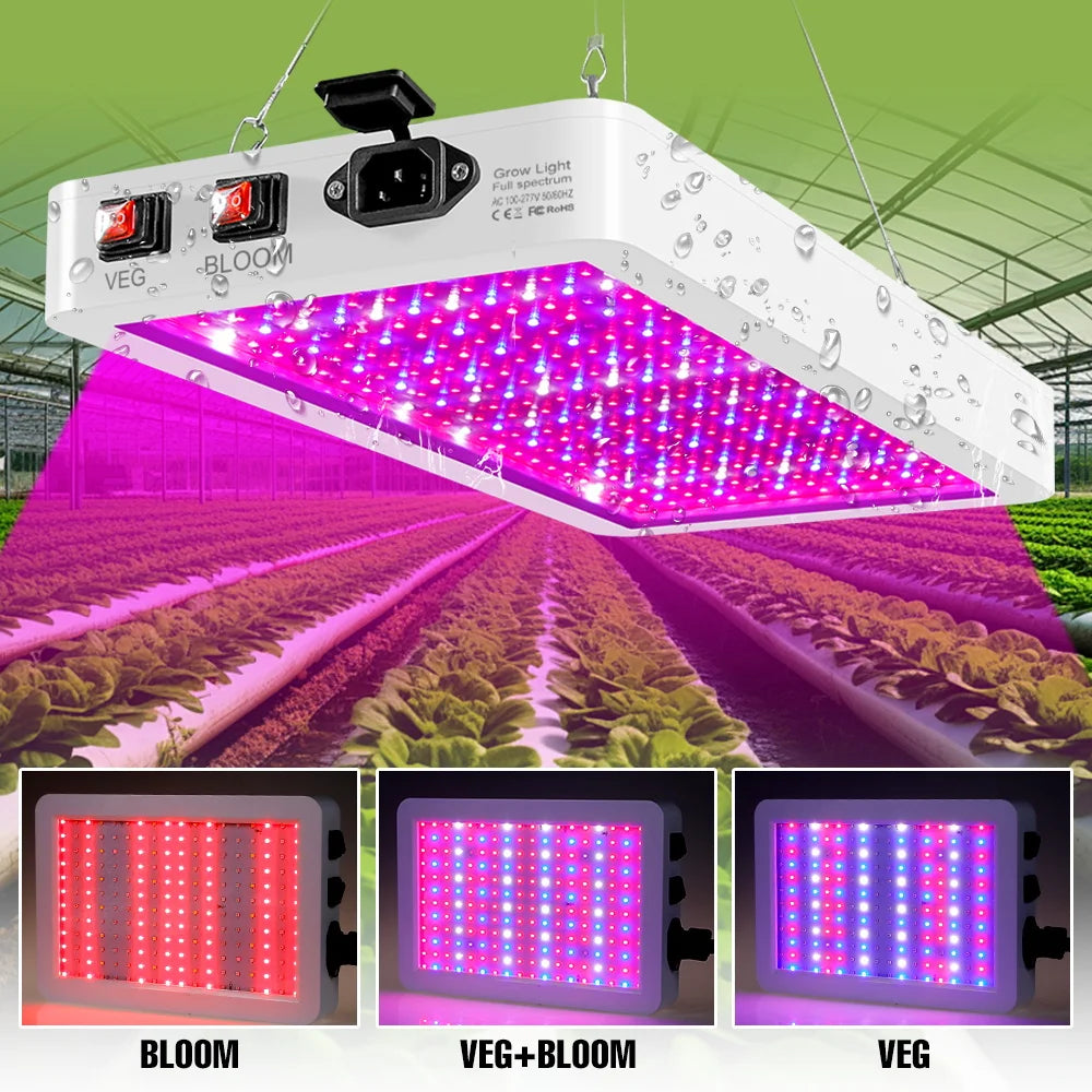 600W LED Grow Lights Full Spectrum Plant Cultivation Lamp 220V Indoor Greenhouse Tent Hydroponics Succulent Vegs Fill Lighting