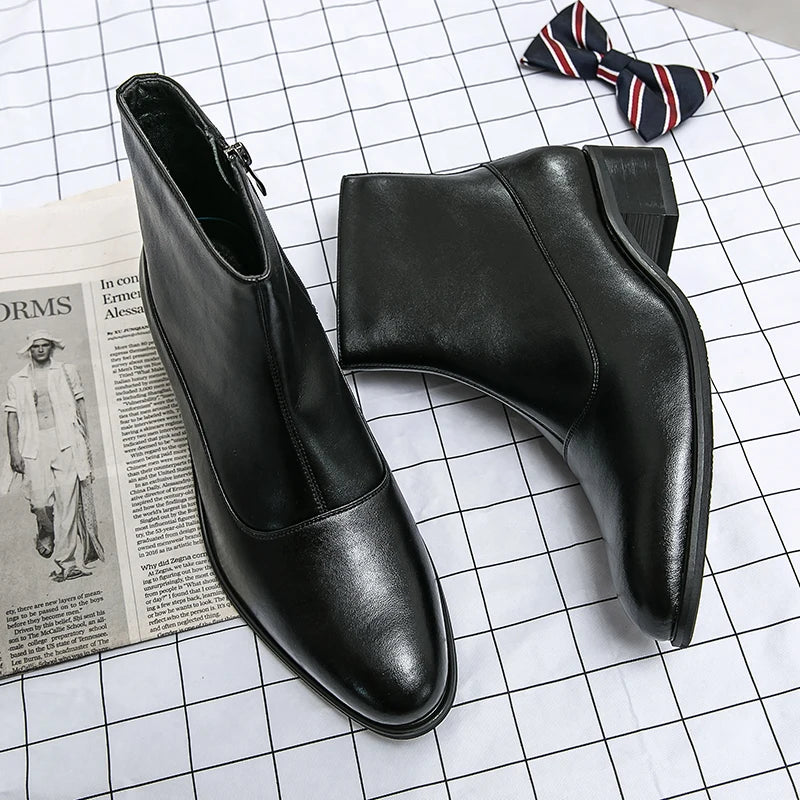 Boots Men Luxury Business Fashion Warm Leather Shoes Men Comfort Fashion Brand Chelsea Boots Gentlemen's Social Boots Men 38-46