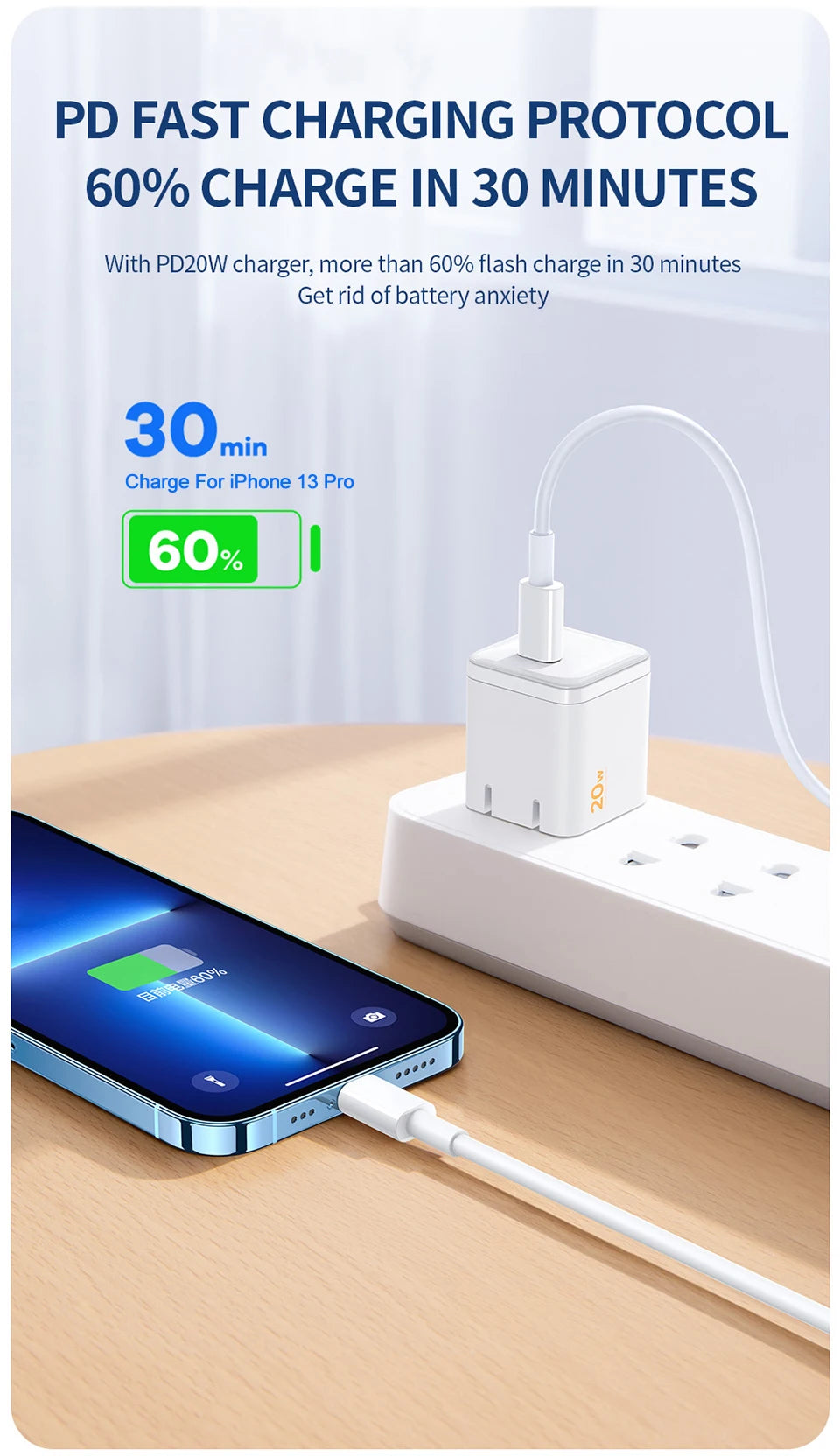 35W Fast Charging USB Cable For iPhone 6S 7 8 14 Plus X XR XS Max 11 12 13 Mini 14 Pro Max Rapid Charge Cord USB C PD Data Cable