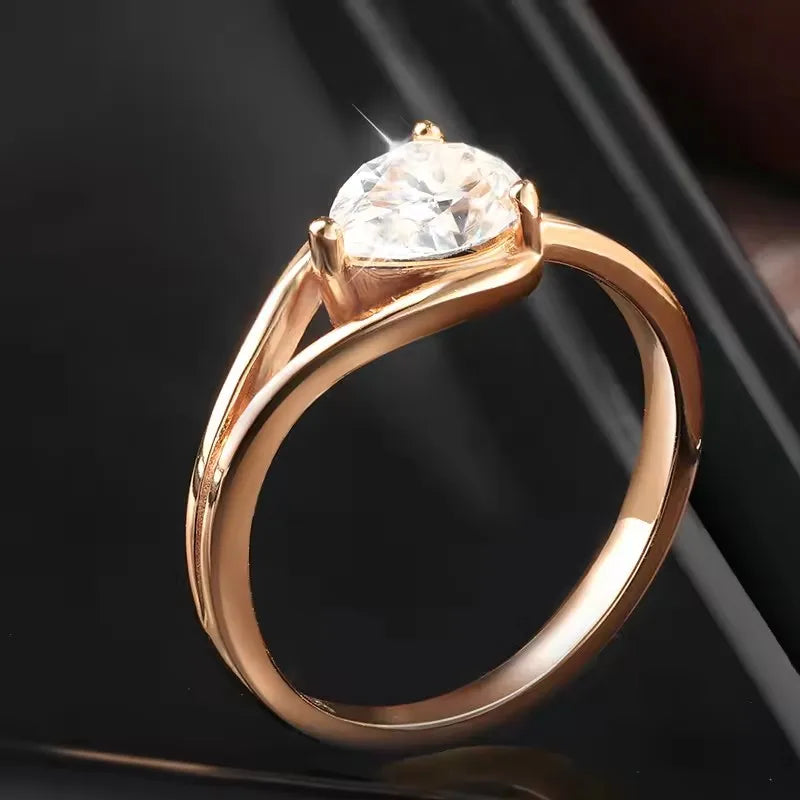 BXINY 1CT Pear Cut Moissanite Rings 925 Sterling Silver for Women Solitaire Lab Diamond Wedding Band Gifts Fine Jewelry with GRA