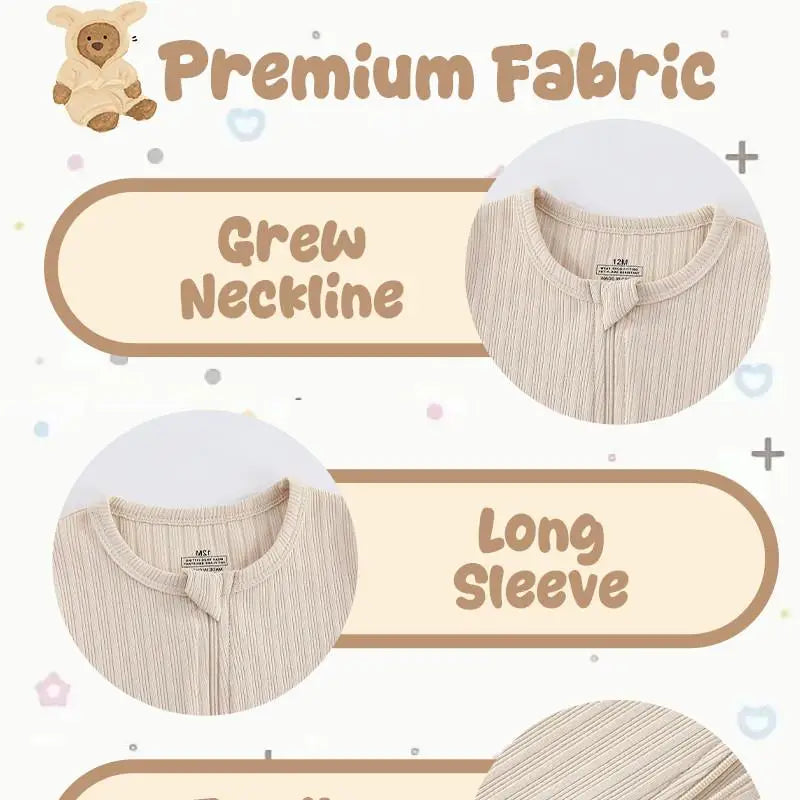 2 Pieces Solid Color Romper+Hat 2-way Zipper Cotton Baby Girl Clothes 0-12M Spring Newborn Baby Boy Clothes Sets Winter