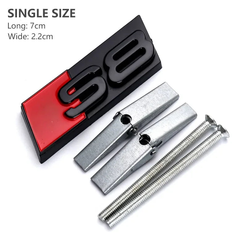 3d ABS Chrome Black Logo S3 S4 S5 S6 S7 S8 Emblem Honeycomb Car Front Grille Bdage For Audi S 3 4 5 6 7 8 Accessories
