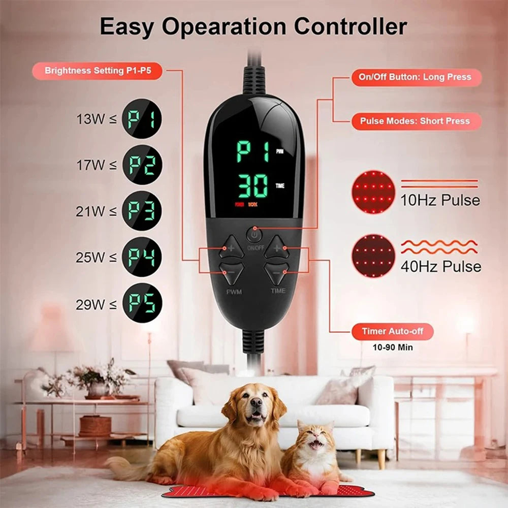 210 LEDs Red Infrared Light Therapy Pad Beauty Devices For Face,Body Back Knee Hands Feet Relief Portable 660nm 850nm Heat Pad