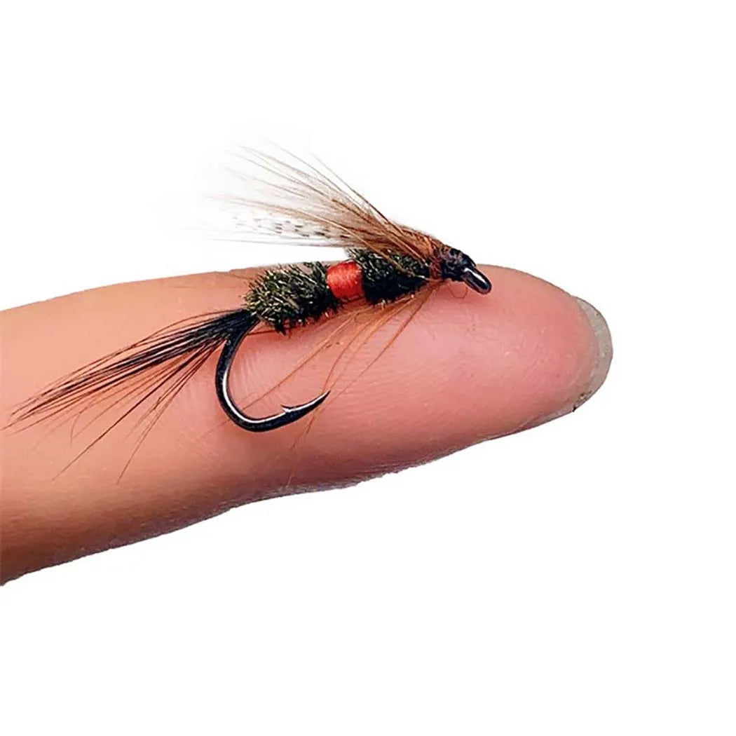 24-100Pcs Dry/Wet Flies Handmade Fly Fishing Artificial Fly Baits Lures Fly Assortment Trout Bass Fishing, with Flies Box