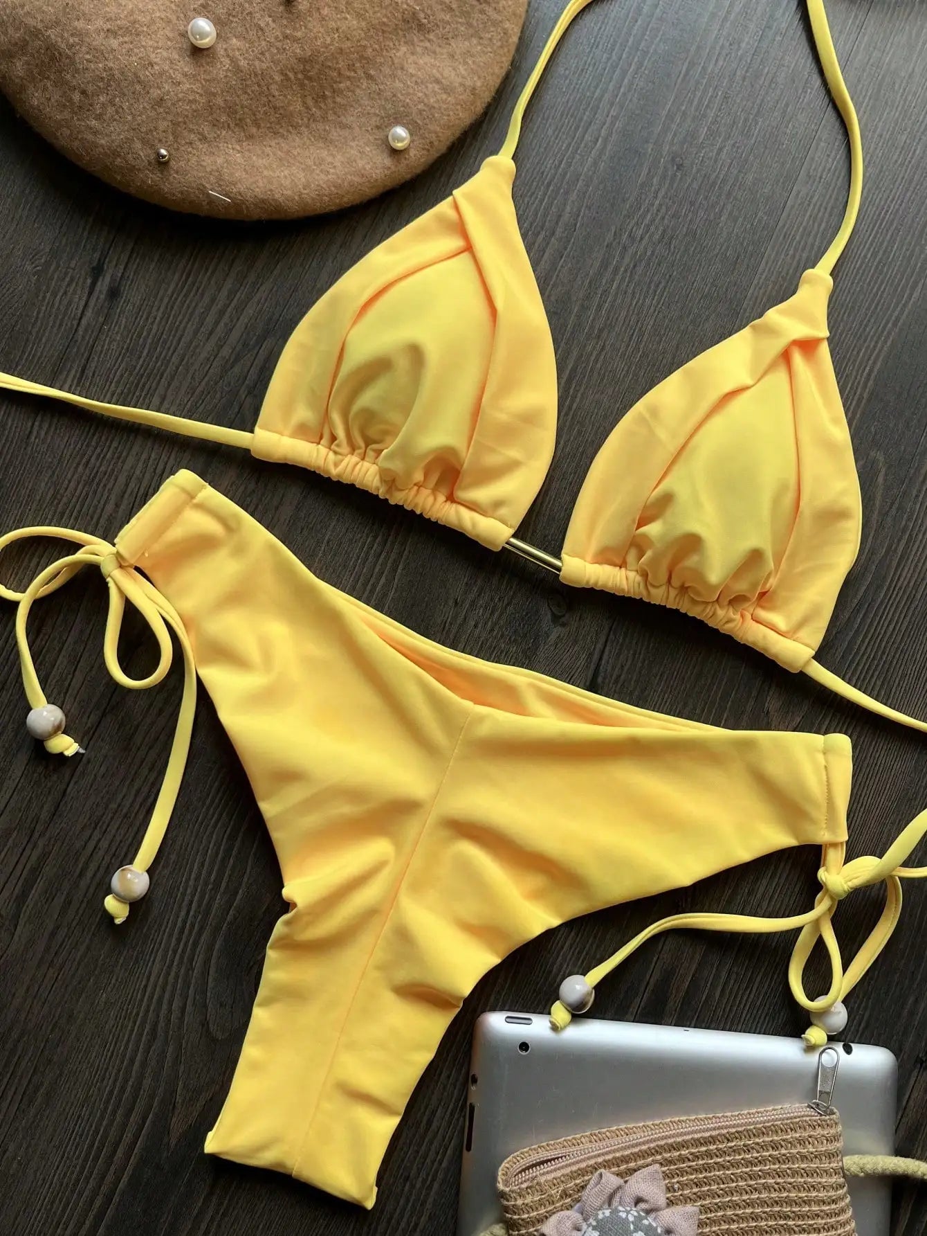 2026 Sexy Folds Bikini Set Solid Micro Bikinis Women Swimsuit Female Triangle Swimwear Beach Wear Bathing Suit