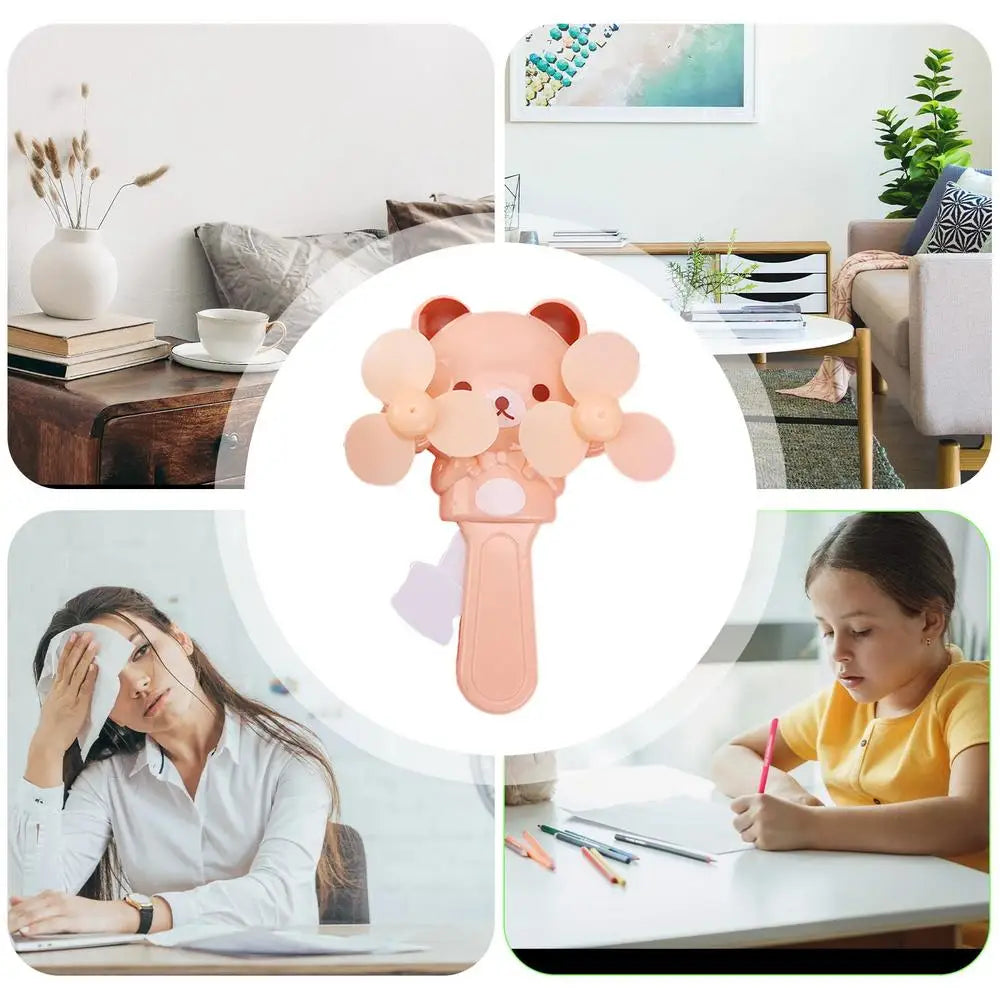 Manual Press Cooling Fans Cartoon Double Fan Leaf Handheld Mini Cooling Fan For Children Cute Summer Kids Fans Party Favors For