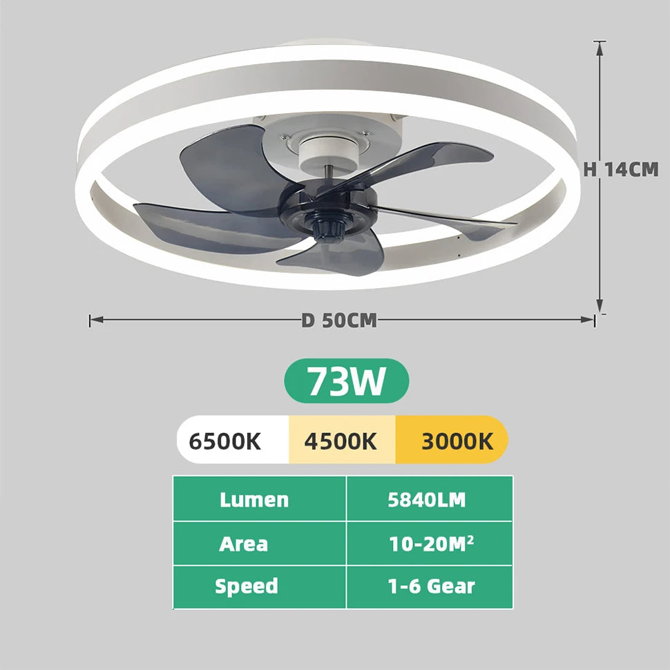 Modern Ceiling Fan (With Lighting) Silent LED Dimmable Ceiling Fan (With Remote Control) for Bedroom Study Dining Room,
