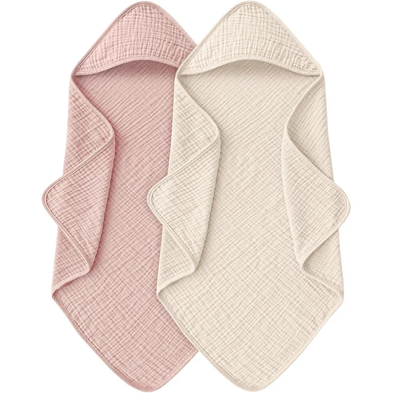 1PC Hooded Baby Towels for Newborn Muslin Organic Cotton Baby Bath Towel Soft Absorbent Towels for Boys Girls