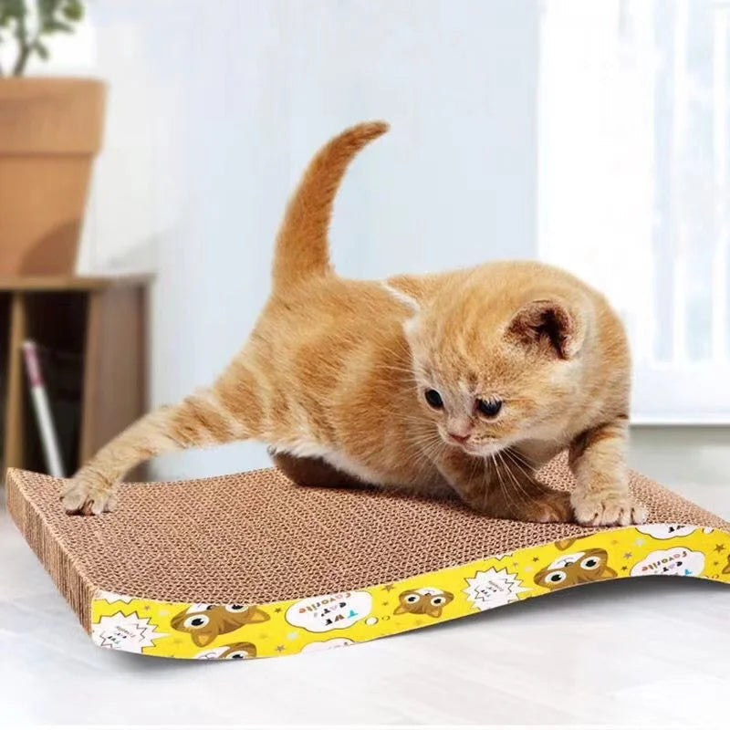 Pet Cat Scratching Corrugated Board Grinding Claw Plate+Catnip Paper Pad Climbing Frame Scraper Mat Cat Cardboard Cat Toys
