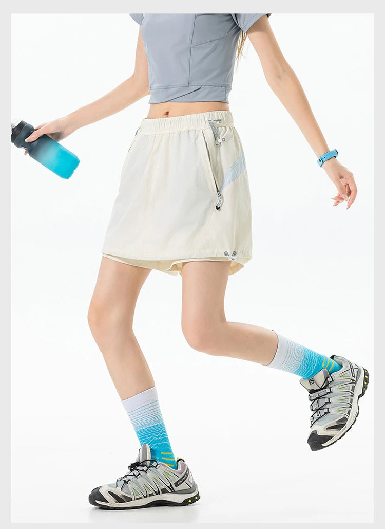 Outdoor Sport Skirts Shorts Women Summer Streetwear Hiking Lightweight Quick Dry Loose Casual Cargo Shorts Skirts