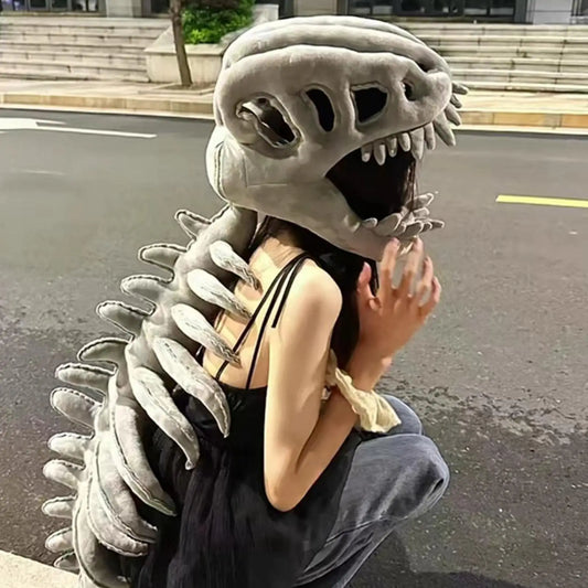 Halloween Skeleton Outfits Dinosaur Skeleton Costume Plush Stuffed Toy For Kids Adults Stage Performance Themed Event Haunted