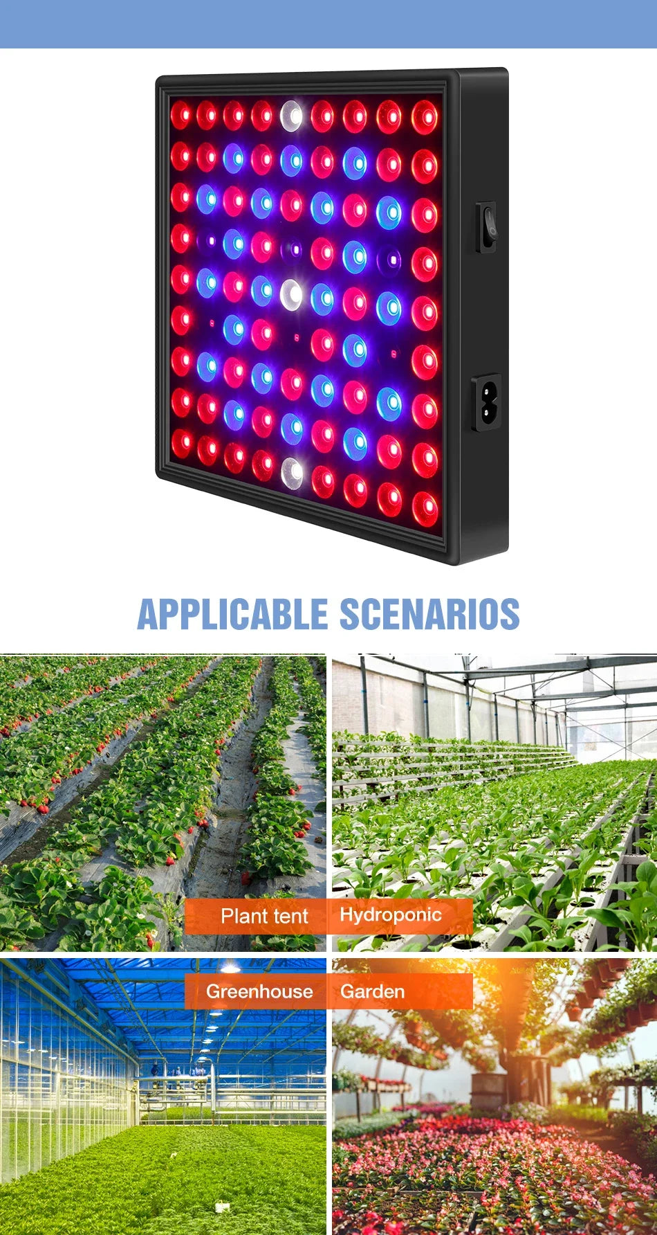 100W 50W LED Grow Light Full Spectrum Plant Hydroponics Cultivation Lamp IR UR For Indoor Flower Cactus Succulent Fill Lighting