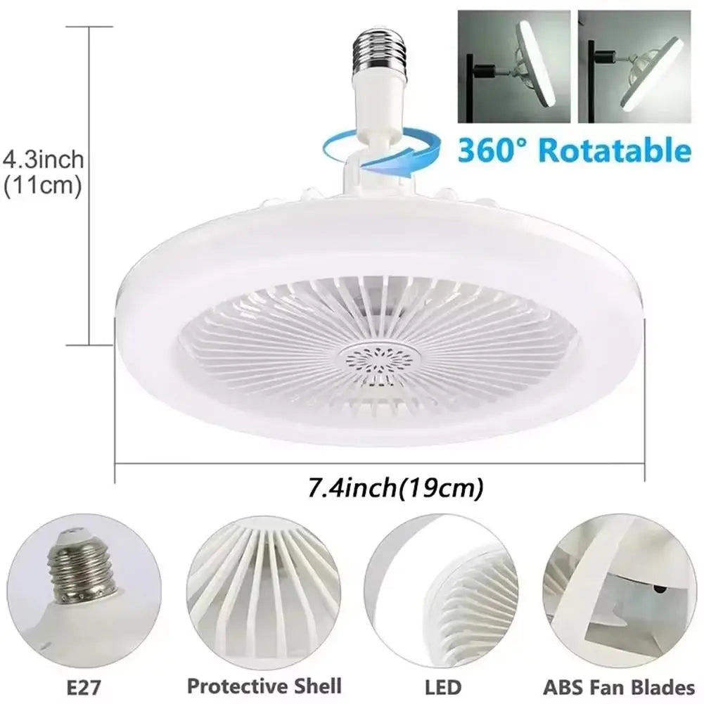 Smart Ceiling Fan Fans With Lights Remote Control Bedroom Decor Ventilator Lamp Air Invisible Blades Silent