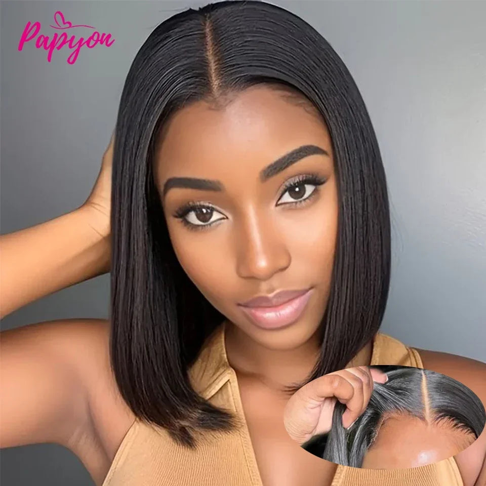 2026 Synthetic Short Bob Straight Wig, Glueless Ready To Wear, Elastic Drawstring, Upgraded No Glue Air Wigs