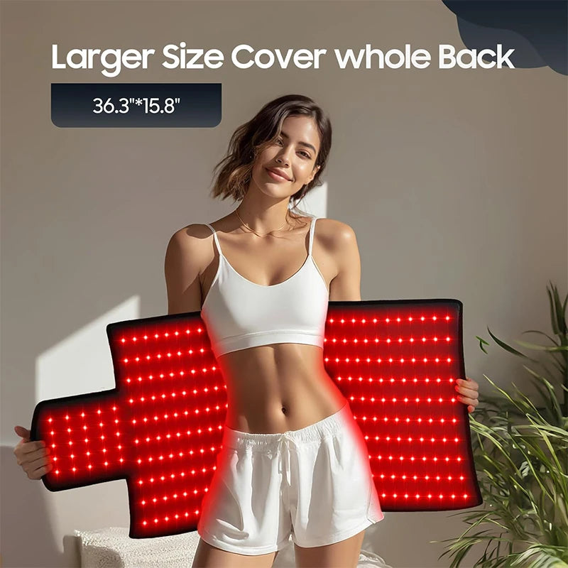 KEMOKO Red Light Therapy 660nm 850nm, Infrared LED Mat for Back and Waist Pain, Muscle Soreness Relief, Large Size 36.3" x 15.8"