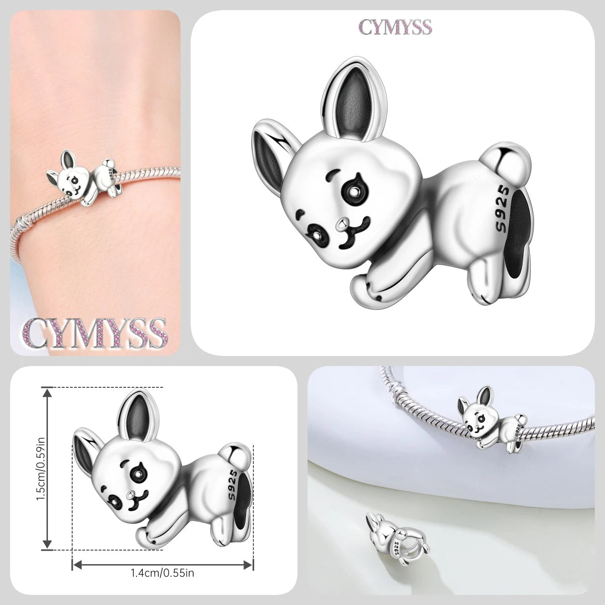 925 Sterling Silver Cute Pet Animal Lion King Pendant DIY Jewelry Beads for Women Bangle Bracelet Necklace Birthday Party Gifts