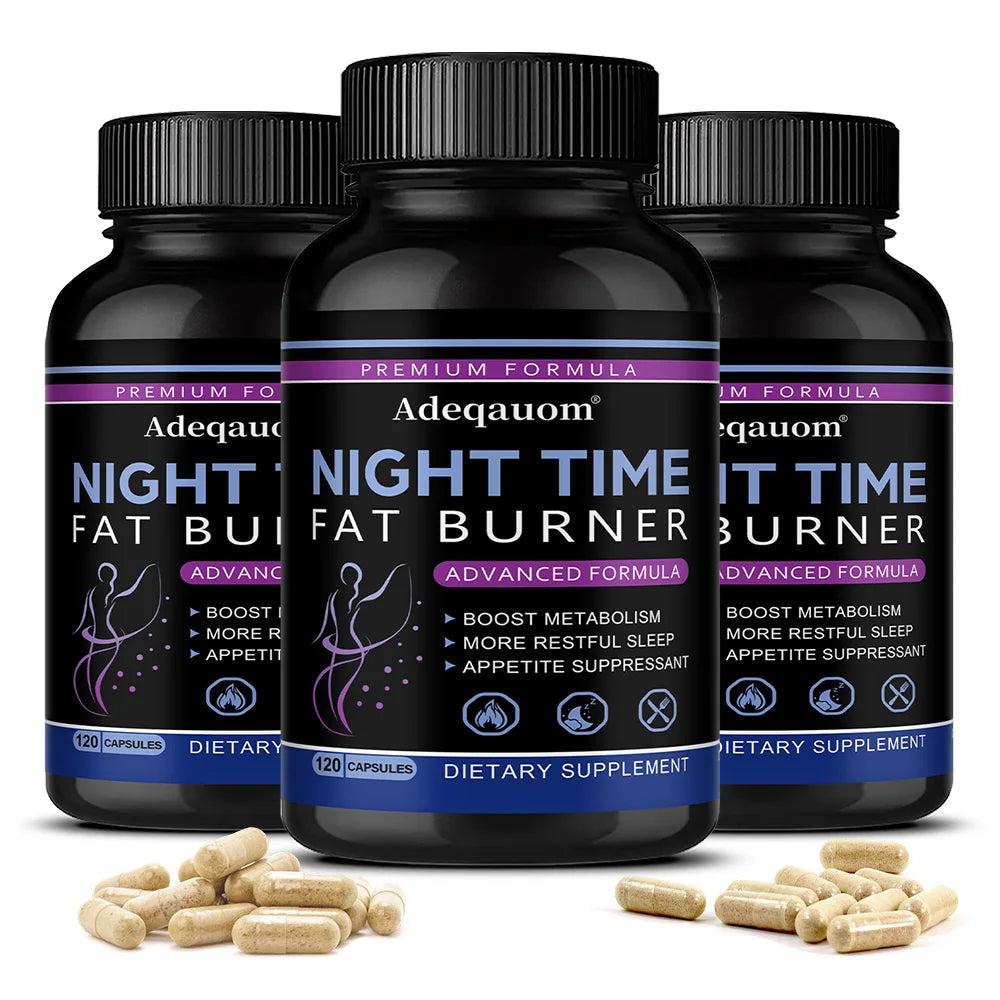 Nighttime Fat Burner Support Capsules, Supports Gentle Metabolism, Digestive Wellness & Restful Sleep, Natural Supplement